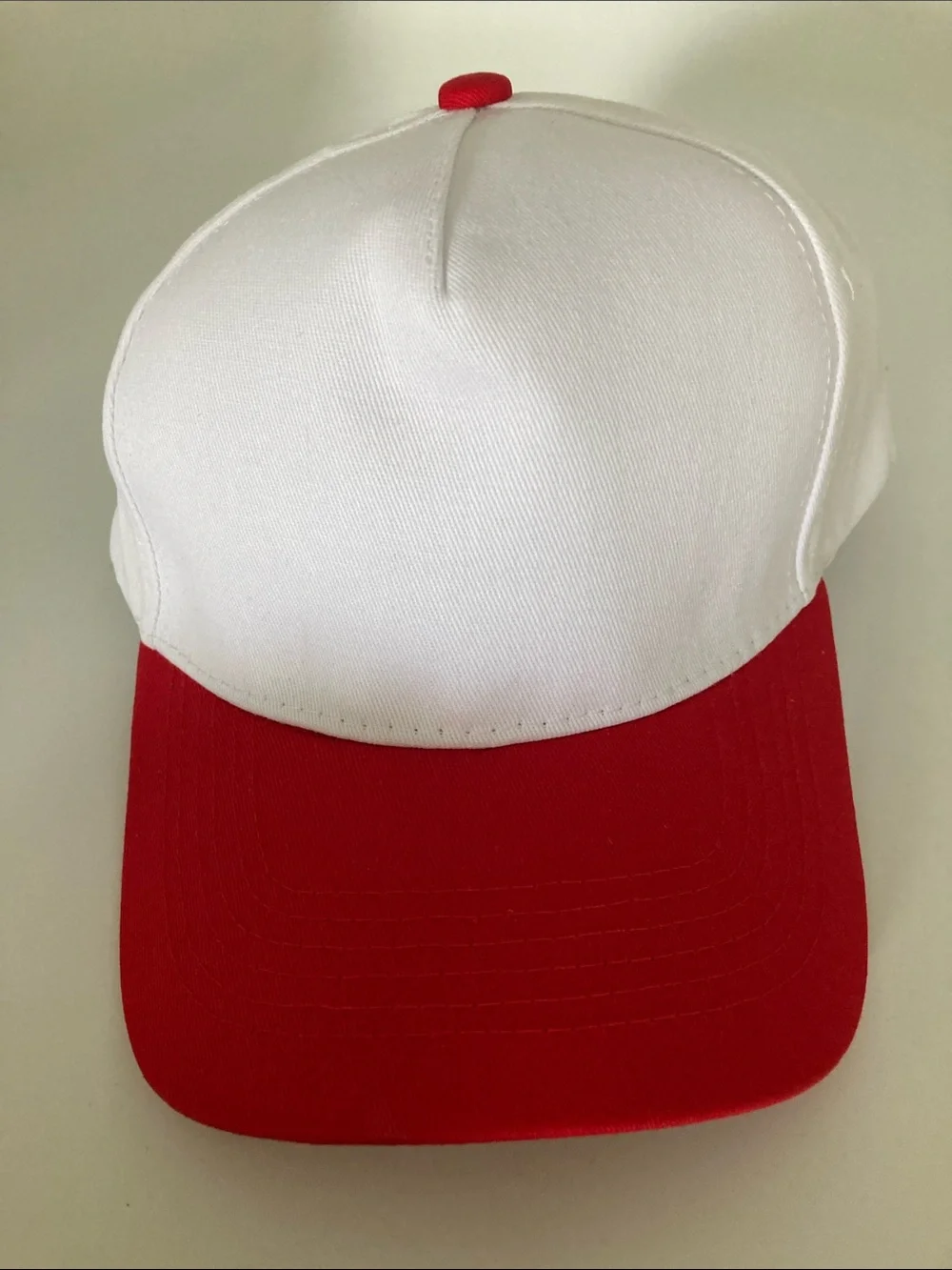 Kids White and Red Baseball Cap
